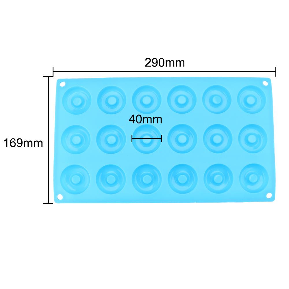 4cm Mini Chocolate/ Donut Silicone Mold Bakeware Biscuit Cake Molds Reusable Donut Dessert Baking Pan Silicone Mould 18-Cavity