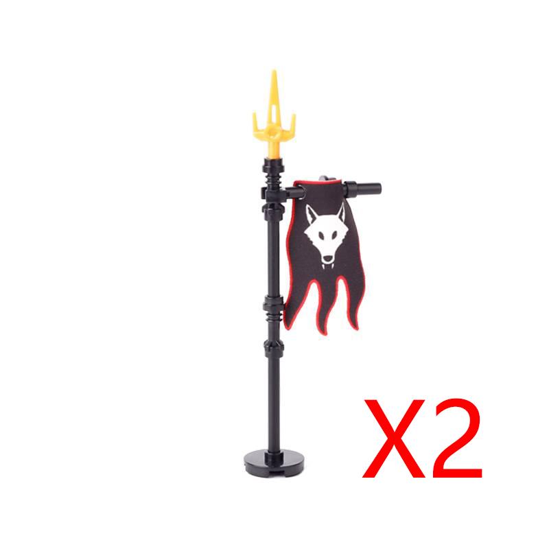 MOC Medieval Building Blocks Soldier Figures Weapons Accessories Armor Shield Flag Transport Ox Horse Mini Brick Toy Gift X010