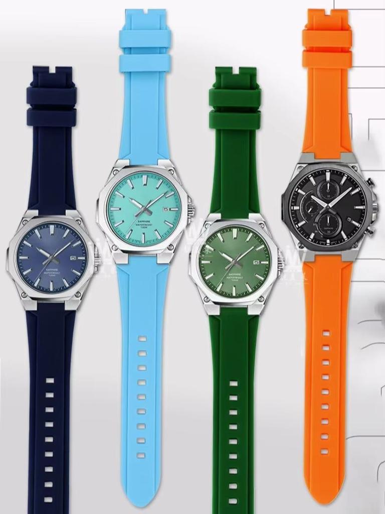 Для моделей Casio EFR-S108D, EFS-S570 и ECB-10YDC. водонепроницаемые силиконовые ремешки для часов для мужчин с выпуклой пряжкой, цепочки для часов