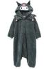 Kaitak Family Sanrio Characters My Melody Kuromi Kids' Pajamas, Fleece, Winter, 110cm, 130cm, 150cm (150cm, Charcoal (Kuromi))
