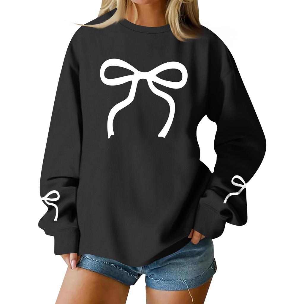 Women Tops Women's Long Sleeve Sweatshirt Casual Crewneck Loose Fit Pollover Fleece Tops