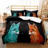 Комплект постельного белья с изображением лисы, мультяшный милый лис, полиэстеровое одеяло, покрывало King Queen, полный размер для детей, мальчиков и девочек, комплект постельного белья с наволочкой