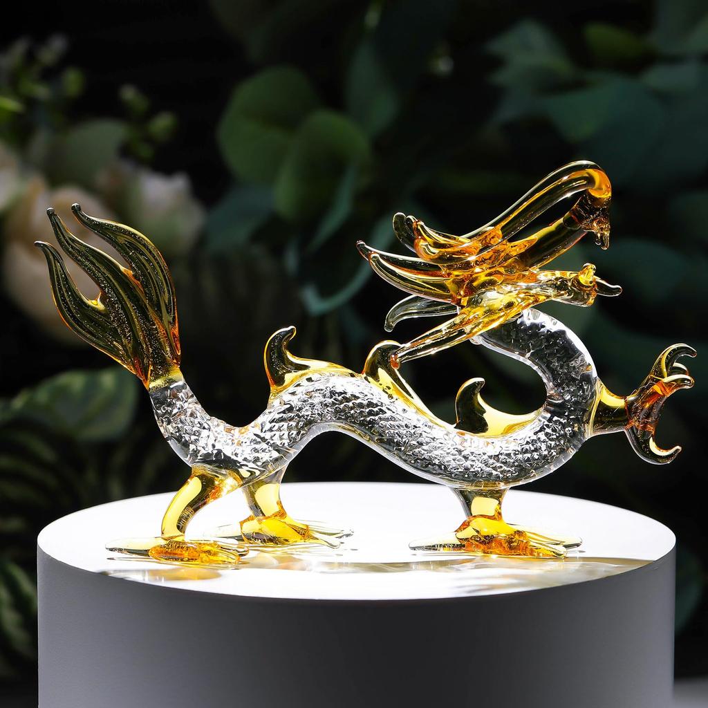 Кертари Фигурка Дракона по Знаку Зодиака Кристальная Фигурка Дракона на Удачу Фэн-шуй Фигурка Дракона на Новый 2024 год Талисман Удачи для Интерьера Многоцветный [Подлинный]