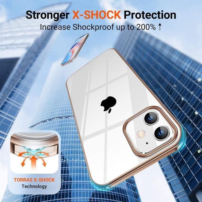 Coque de protection - E.F.Connection - pour iPhone 13 mini - Silicone TPU - Cadre chromé doré - Ultra slim