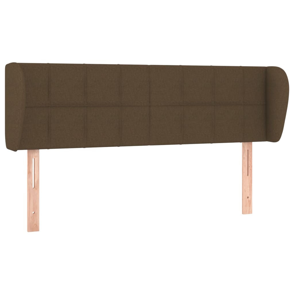 Headboard with Ears Dark Brown 147 x 23 x 78 88 cm Fabric