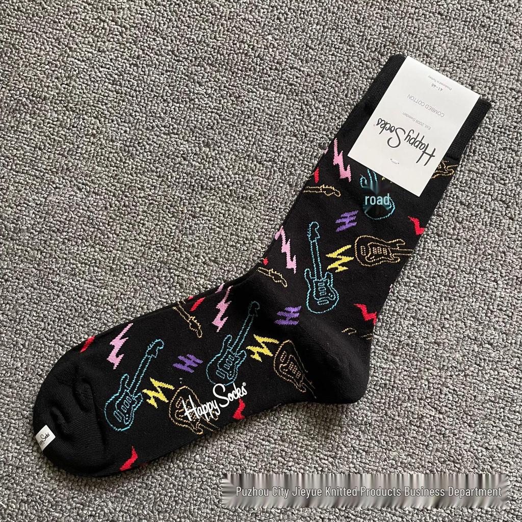 Hippy Happy Мужские Универсальные Хлопковые Носки до Середины Икры Модные