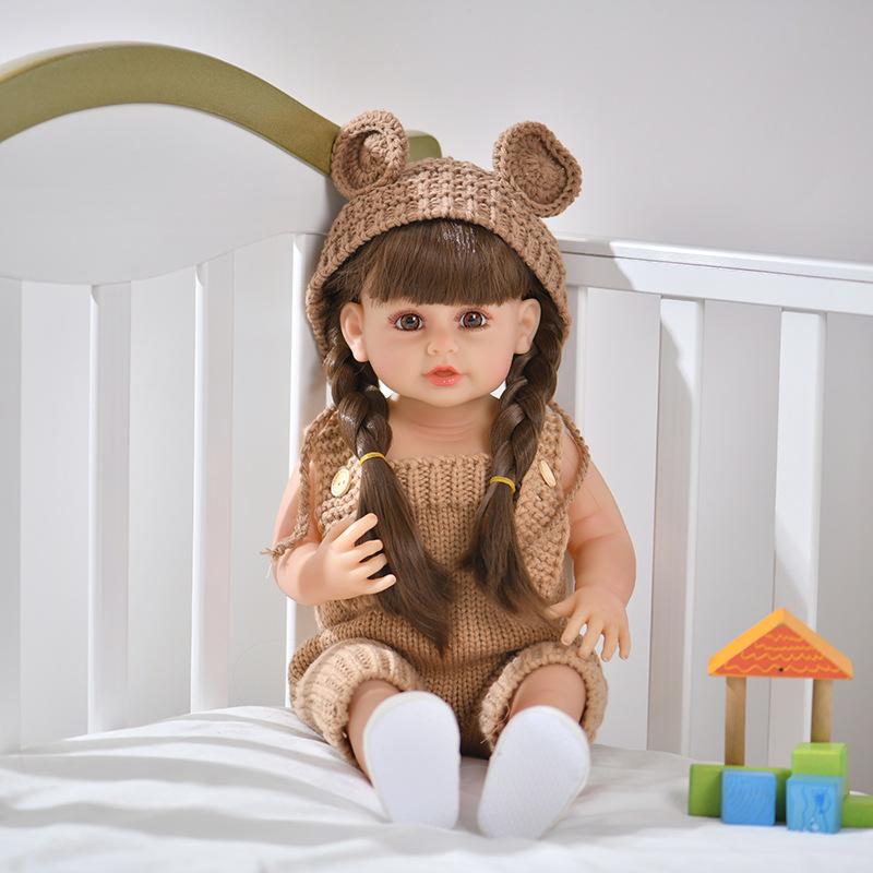 NPK 55 см кукла девочка реборн принцесса мягкая силиконовая кукла для ванны всего тела