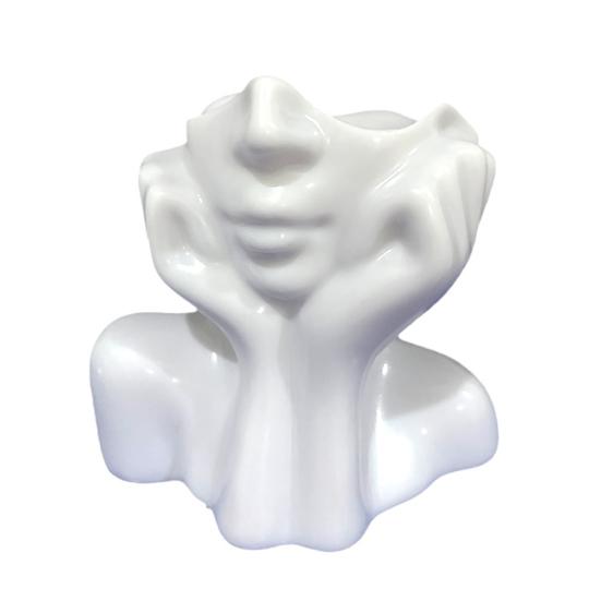 Подставка-органайзер для кистей для макияжа в форме лица, женская форма, голова, половина тела, чаша для хранения косметических инструментов, абстрактное искусство, настольная подставка для ручек для декора дома и офиса