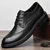 Модный Роскошный Бренд Мужские Повседневные Туфли из Натуральной Кожи Высококлассные Новые Броги Офисные для Поездок Универсальные Мужские Деловые Туфли