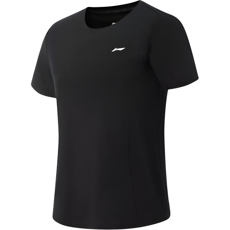 Li-Ning Пуловер с круглым вырезом, однотонный, удобный, универсальный, футболка с коротким рукавом, женские футболки ATSV410-1