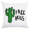 Fashion Home Decoration Hand Drawn Cartoon Cactus Print Super Soft Pillow Cover Office Seat Cushion Cover