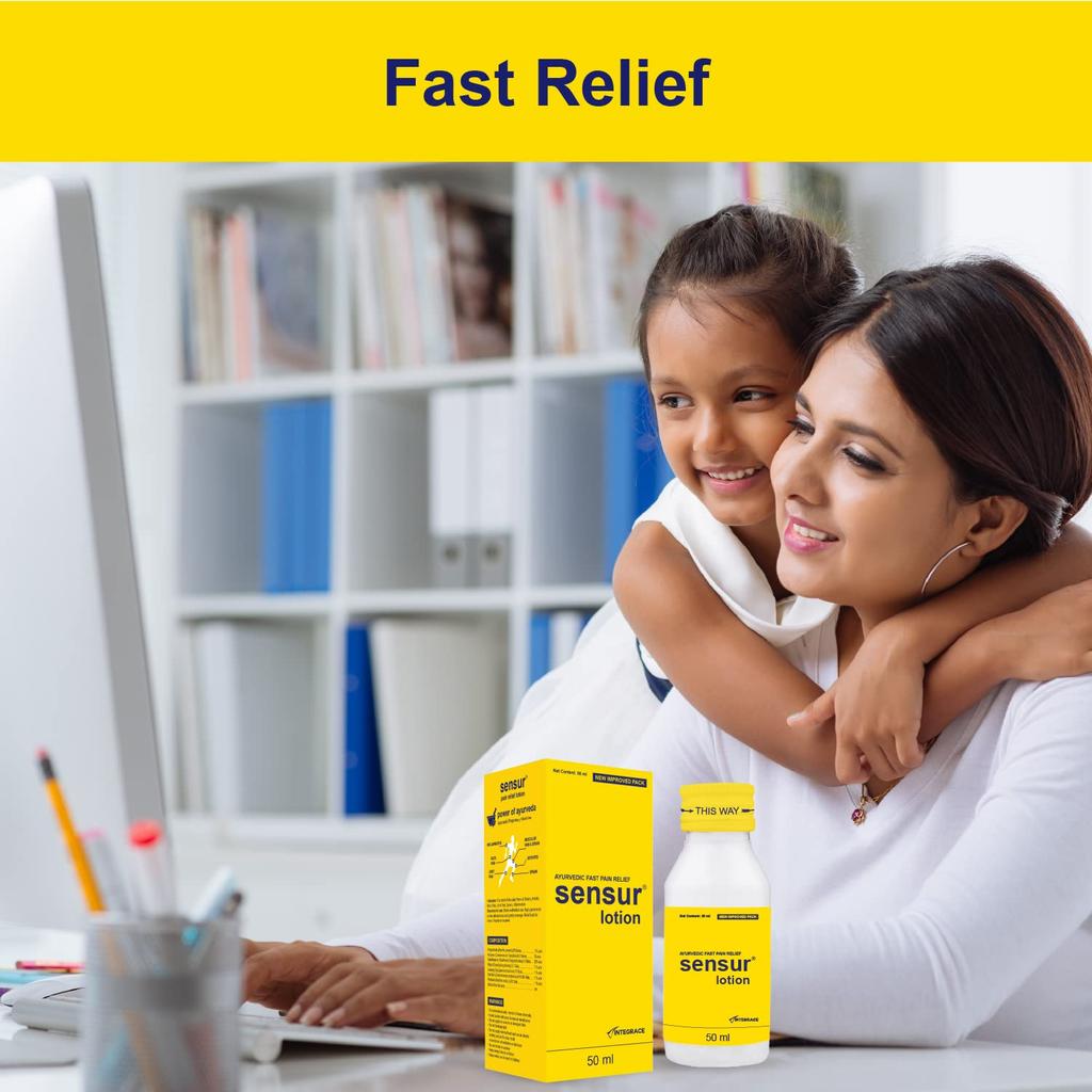 Sensur Натуральный аюрведический лосьон для облегчения боли 50 мл Упаковка из 3 штук Быстродействующее облегчение боли в мышцах и суставах