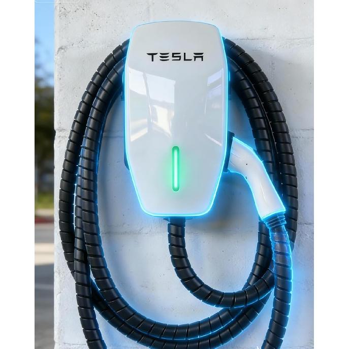 EV Charger Cable Protector 26FT, 7/8 inch Car Charging Cable Flexible Wire Covers Cord Protectors- Durable and Anti-Wear, Prevents Pet Chewing, Door
