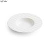 Pure White Striped Ceramic Thick Soup Plate Restaurant Deep Plate Salad Plate Dessert Dish Molecular Cuisine Specialty Tableware