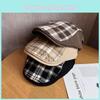 Retro Plaid Patchwork Newsboy Cap For Women Spring Summer Fashion Sun Protection