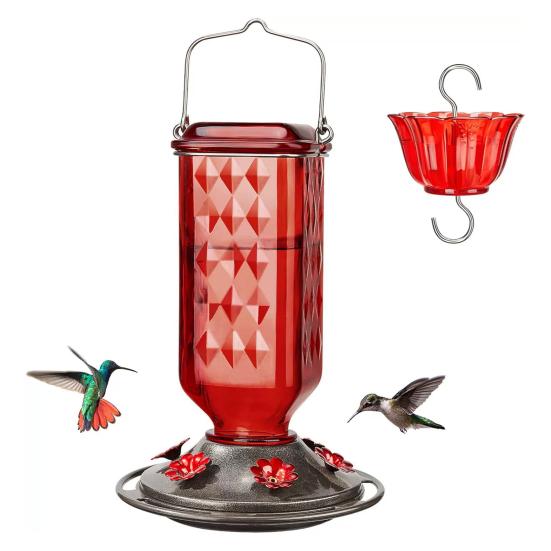 Кормушка для колибри Подвесная кормушка для птиц с муравьиным рвом Уличная кормушка для колибри с 6 кормовыми отверстиями для декора сада и заднего двора