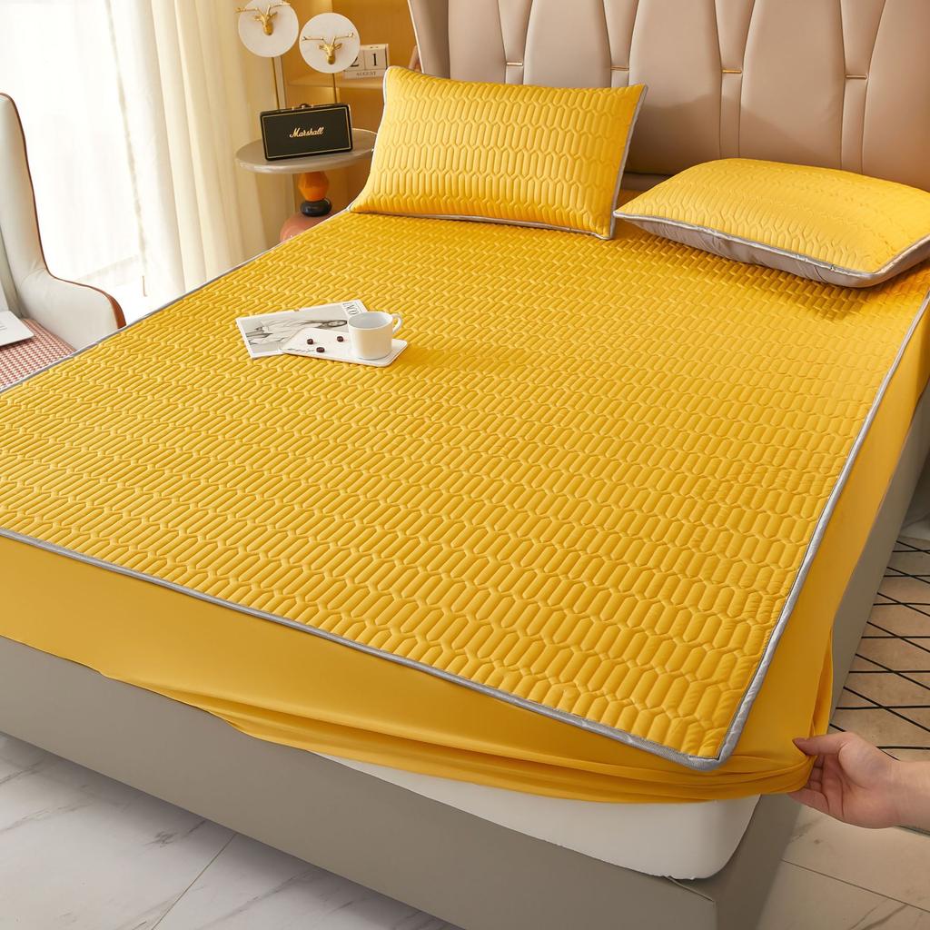 3PC Summer Latex Bed Sheet Summer Mat Ice Silk All-inclusive Mattress Protective Cover Ice Silk Bedspread