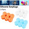 3 пары берушей для душа и плавания, противошумные, мягкие силиконовые затычки для ушей, водонепроницаемые
