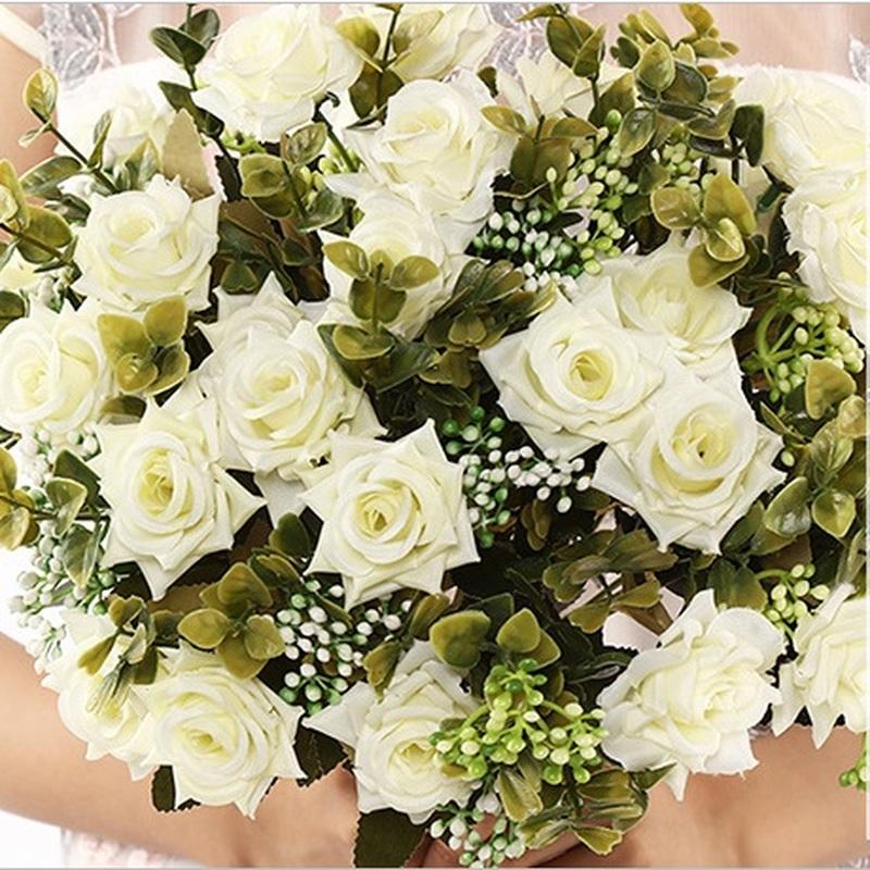 Винтажные шелковые кудрявые розы искусственные цветы в смешанных розовых, белых и зеленых тонах для декора дома, свадьбы и вечеринки