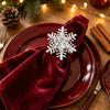 Golden Snowflake Napkin Holders Rhinestone Ring, Metal Holder, Winter Rings for Table Holiday Ring Christmas Dinner Decor Decorative