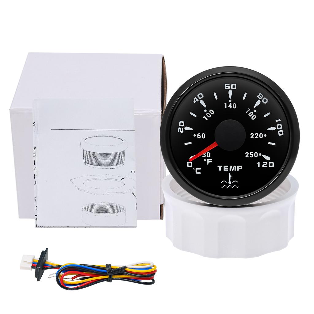 7 Color Backlight 52mm Water Level/Fuel Level Gauge/Water Temp Meter/Oil Press Meter/Voltmeter for Car Marine Yacht 12V 24V
