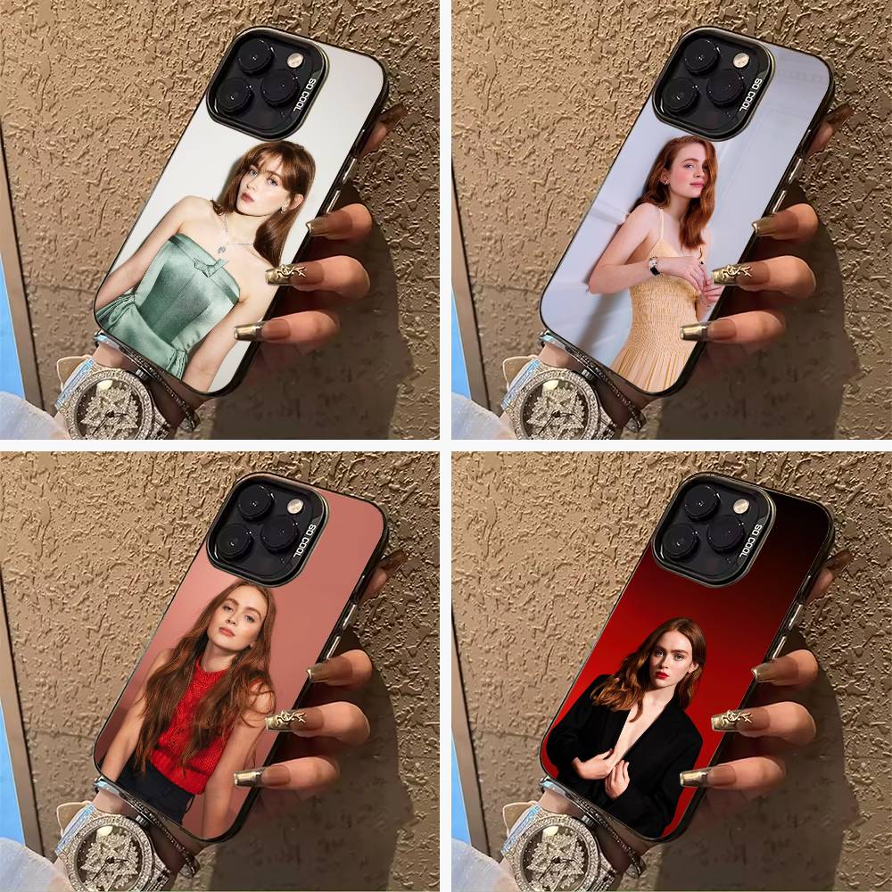 Actress-Sadie Sink For iPhone 17 16 15 14 13 12 11 Pro Max XS 17 Air Silicone Colored Silver Bumper Cover