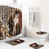 Healing Tree Hole Bathroom Shower Curtain Floor Mat Toilet Cover Foot Mat Four-Piece Set