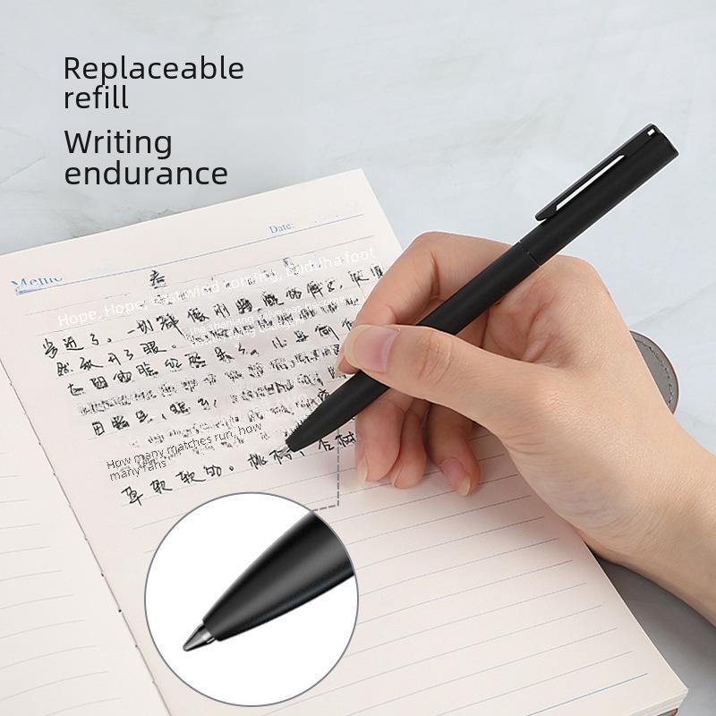 Вращающаяся металлическая гелевая ручка Beifa - черная 0,5 мм, стильный фирменный подарок