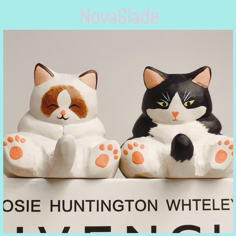 Wooden Cat Sculpture Modern Art Gift For Birthday And Holiday Celebrations