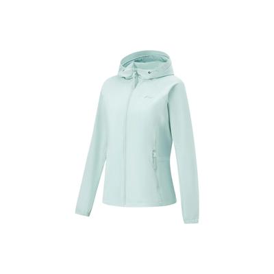 Li Ning Fitness Series однотонная водонепроницаемая свободная спортивная куртка с капюшоном женская куртка Stone-Blue-Gray AFDT650-4