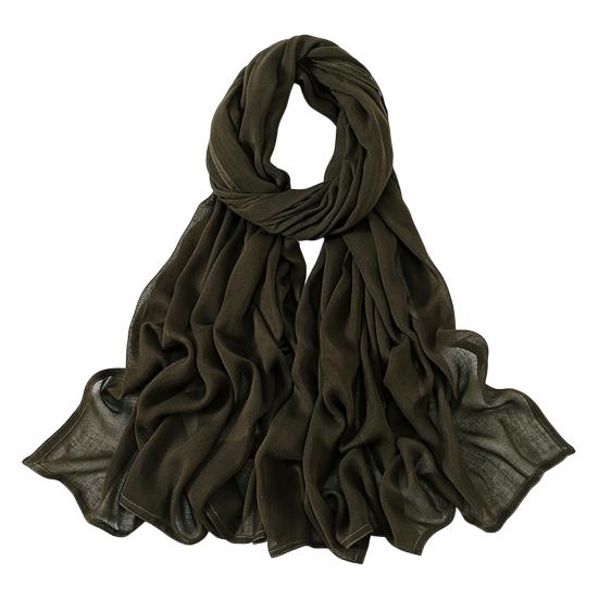 Women Scarf Solid Color Wide Edge Design Thin Scarf Breathable Shawl Versatile Head Wrap Stylish Accessory