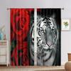 Красная роза, леопард, тигр, роскошная 3D цифровая печать, тонкие жалюзи, шторы для детей, спальни, гостиной, дверцы шкафа, 2 панели