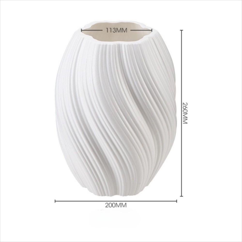 Nordic Wave Shaped Plastic Vase High-end Home Decoration Flower Arrangement Decoration White Water Cultivation Vase