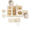 Wood Foraging Toy For Small Pets Multi-grid Hamster Food Bowl Small Animal Food Dish Landscaping Ornament Hedgehog Feeder
