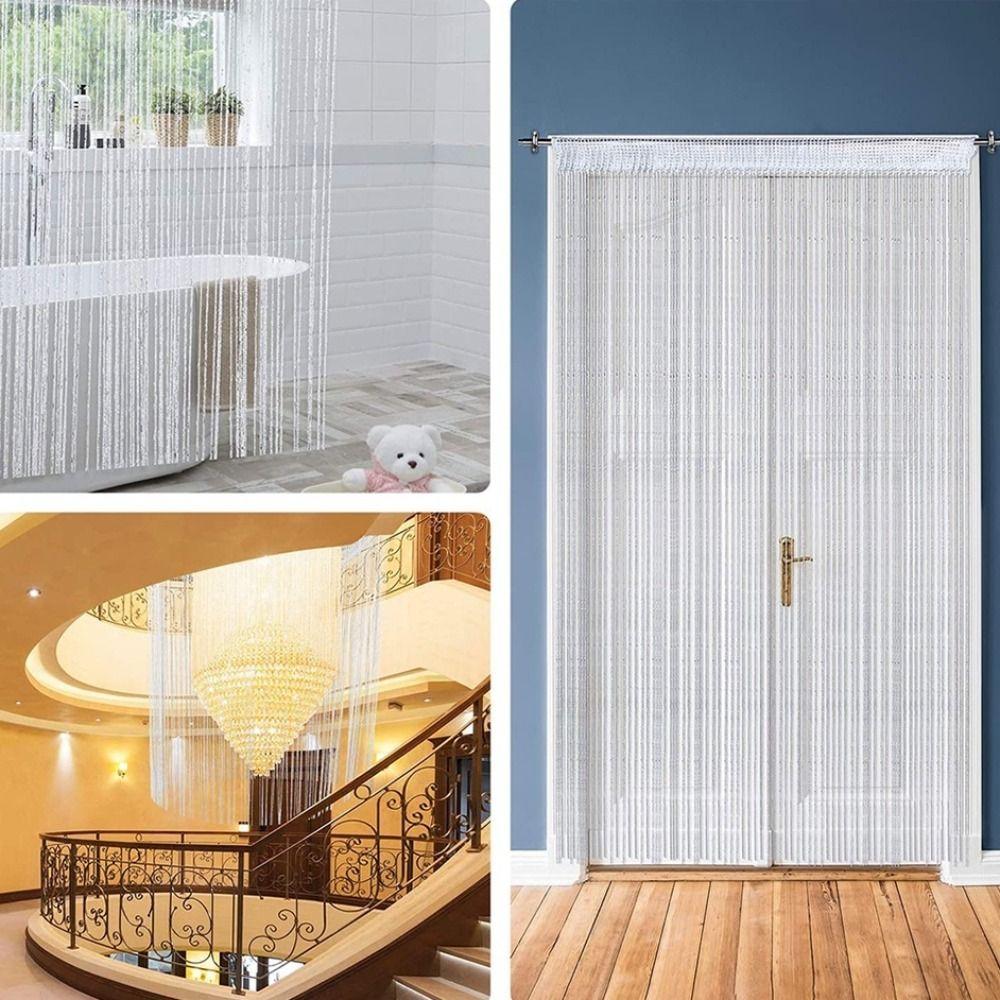 1x2м Нитяные шторы Занавеска из нитей для дома Гостиной Кафе Внутренние украшения Ламбрекен