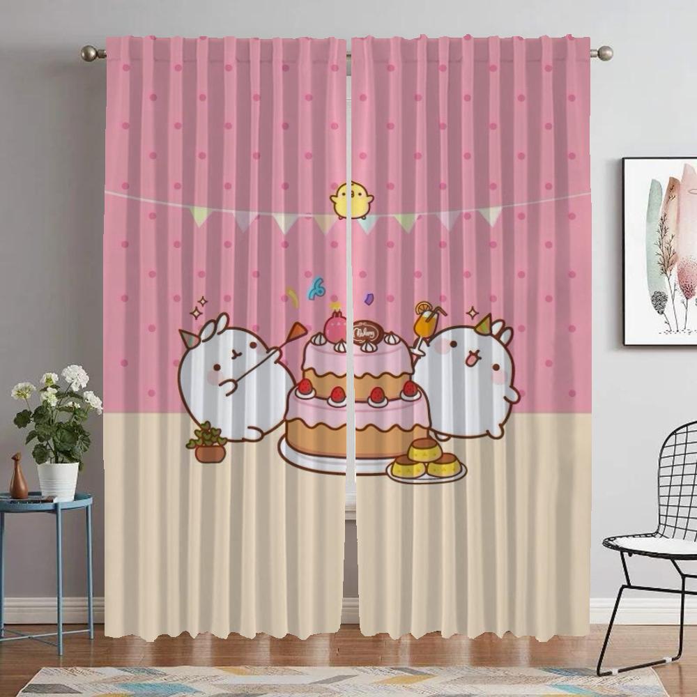 Кухонные шторы для спальни Molang, занавески для гостиной, перегородки для украшения Хэллоуина, противомоскитные шторы, 2 шт., оттенки