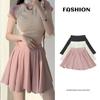 Ice Silk Skirts with Safty Pants Straight A-line Mini Skirt Simple Pleated Skirts Women  Female