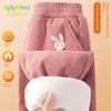 Baleno Ybb Series Girls' Corduroy Pants Autumn and Winter Style Children's Fleece-Lined Warm Long Pants for Older Girls Winter Wear