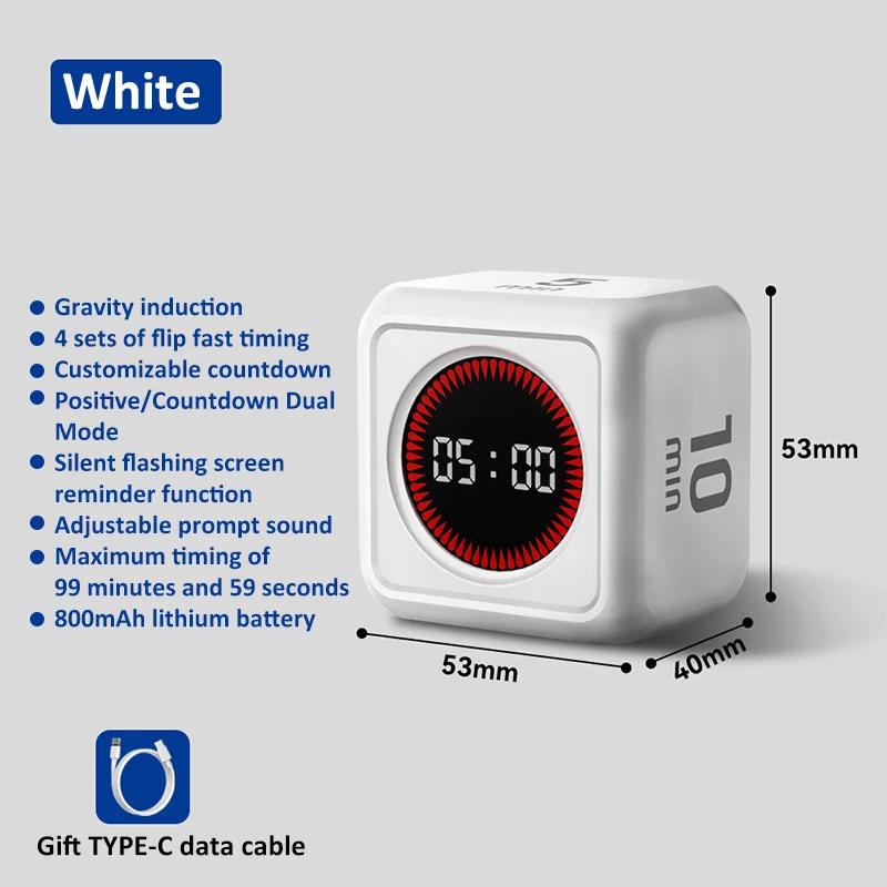 Mini Flip Timer Portable Gravity Cube Timer 5/10/25/45min 4 Preset Time Digital Kitchen Timer For Working Learning Cooking3