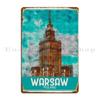 Warsaw Poland Metal Sign Pub Retro Wall Mural Custom Wall Mural Tin Sign Poster