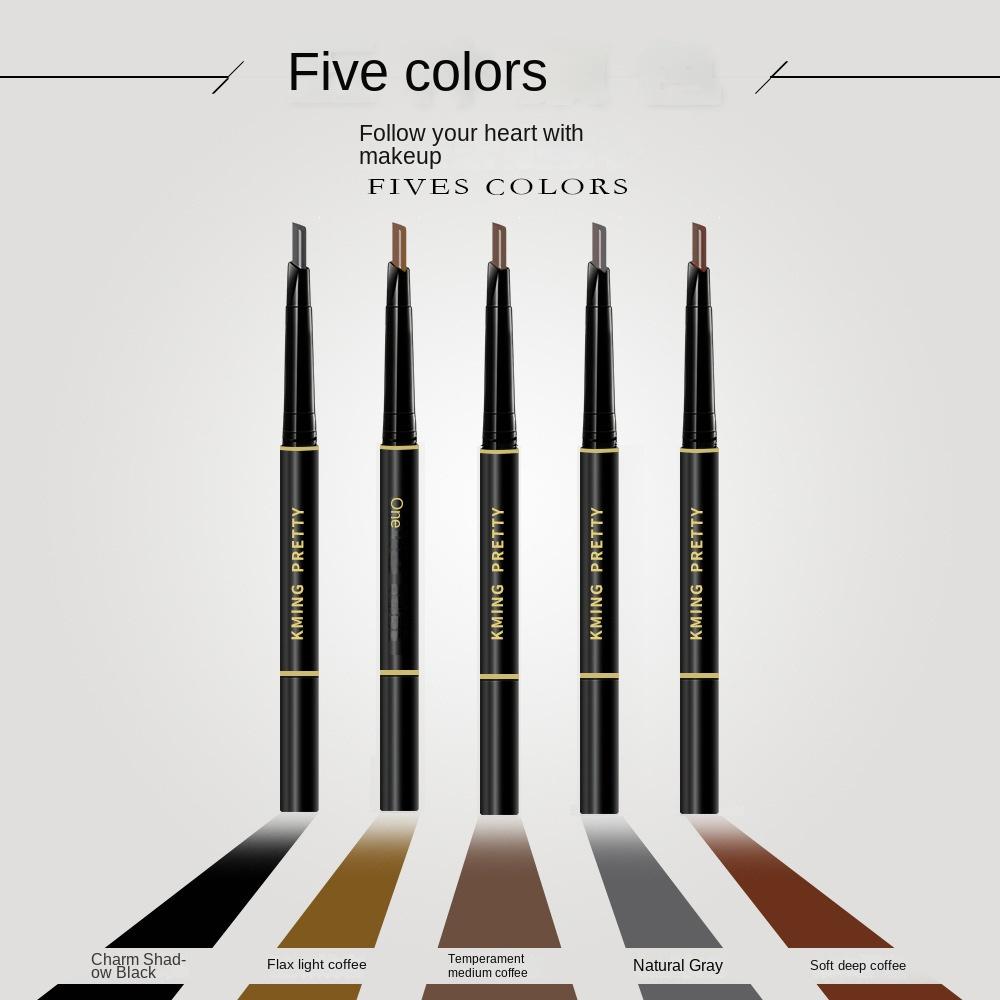 Модный автоматический карандаш для бровей с двойной головкой, водостойкий, устойчивый к поту, долговечный, устойчивый к размазыванию для начинающих, 3D, натуральный цвет