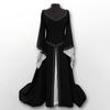 (SU)Women's Long Sleeve V-Neck Medieval Dress Floor Length Cosplay Dress