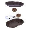 Reptile Food Dish Reptile Bathing Dish Pool with Ramp Turtle Water Dish Reptile Feeding Water Bowl for Semi Aquatic Tortoises