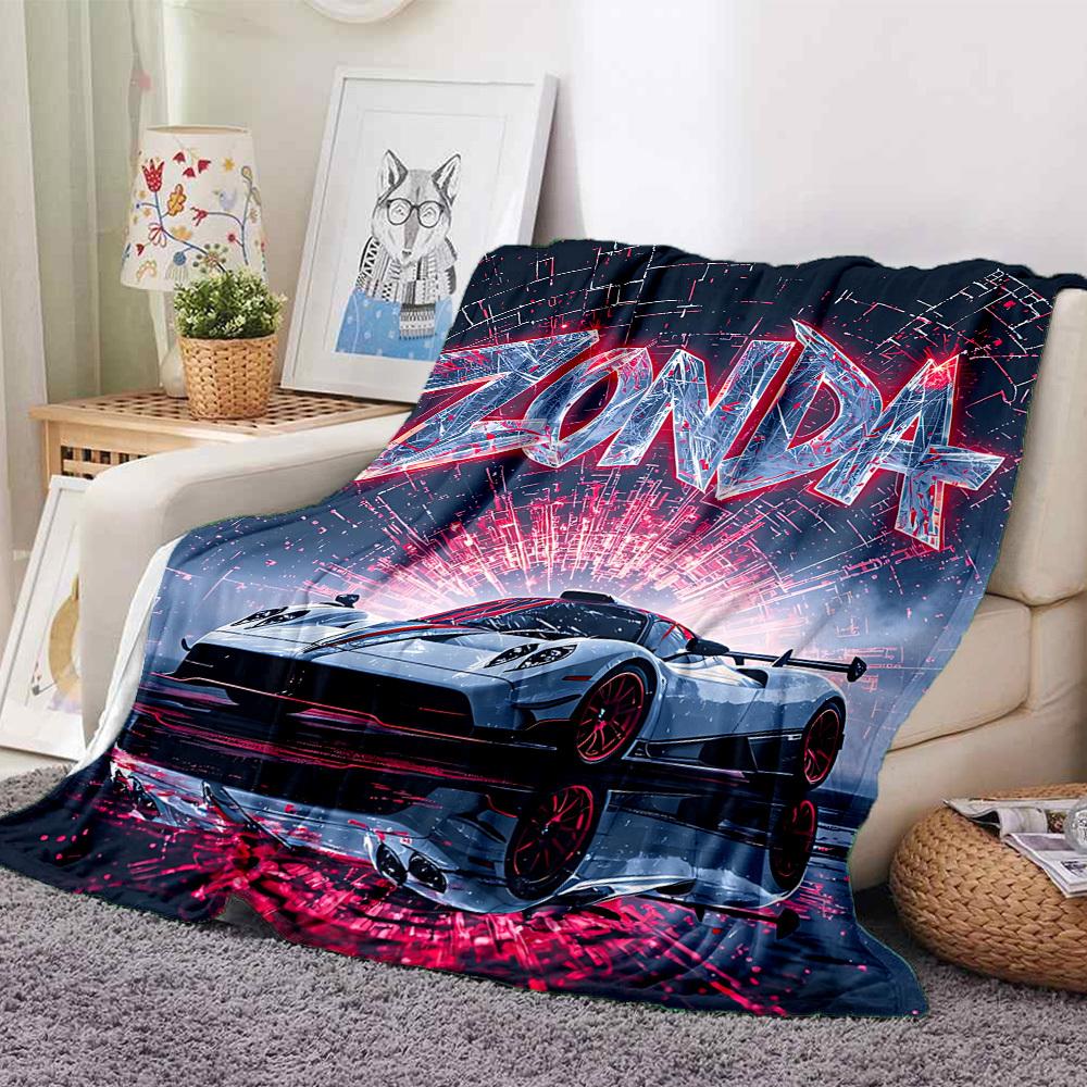 1 шт. Pagani Zonda, Плед-покрывало для роскошного спортивного автомобиля, Мягкий, для всех сезонов, с ярким дизайном, Идеально для дома, путешествий и подарков, Отлично подходит для дневного сна и кемпинга