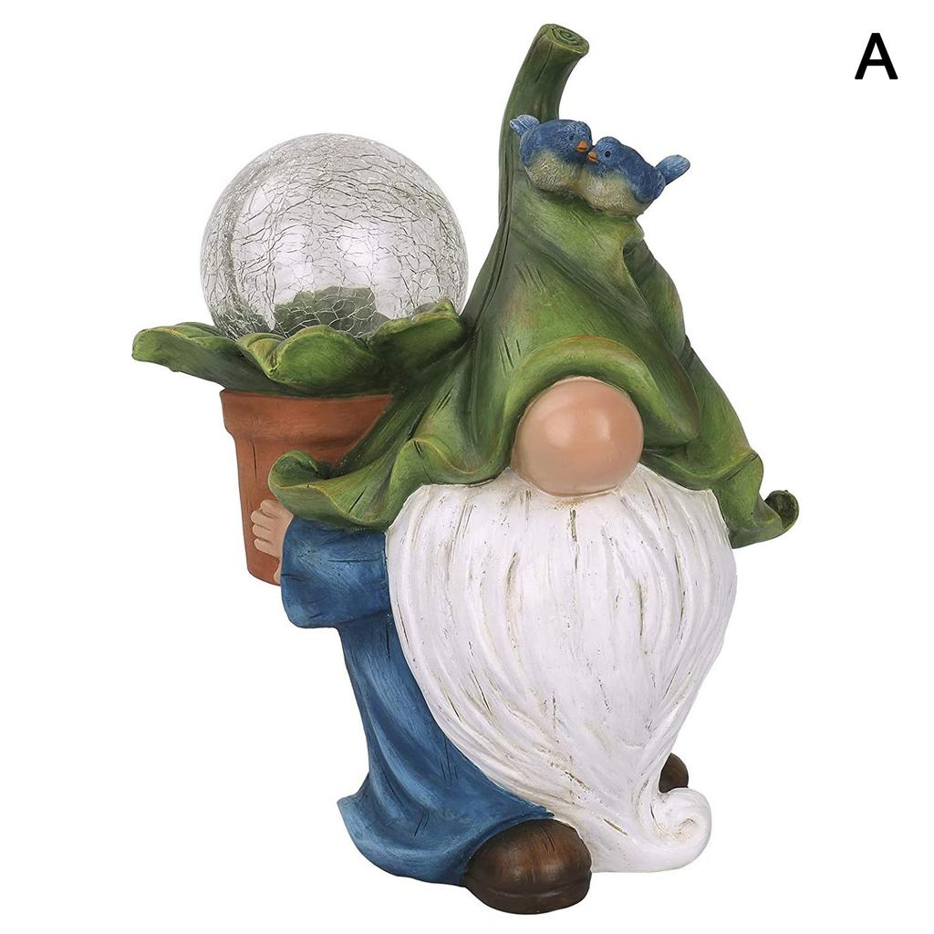 Новая смоланая милая статуя садового гнома, скульптуры, солнечные светодиодные фонари, украшение для наружного садового орнамента