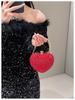 Luxury Diamond Heart Shape Clutch Evening Bag Shiny Crystal Handbag Wedding Dress Party Top-Handle Shoulder Bag Rhinestone