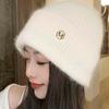 Милая мягкая теплая пушистая осенне-зимняя толстая шапка для женщин и девочек, однотонные шапочки, модная универсальная защитная шапка для ушей, подарки