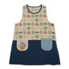 Nishiki Apron for Tomboy Moms, Women's, Nursery School/Kindergarten, Appliqu?, Embroidered, Side Buttons, Pocket (Navy/ML/nw7079)