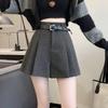 Woolen Shorts Women's New Autumn and Winter Outer Wear Boots and Pants High Waist A Word Wide Leg Casual Pants Skirt