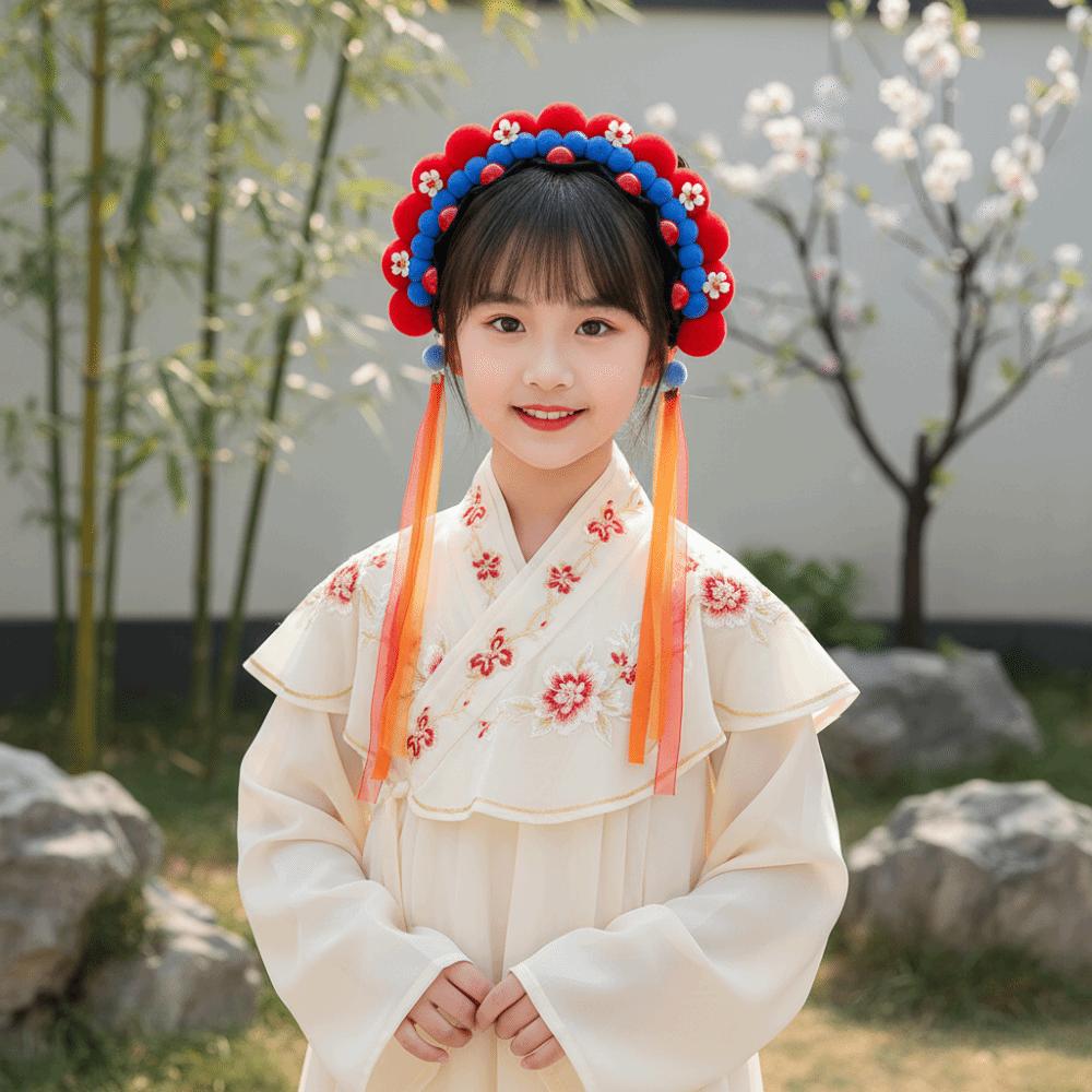 Pearl Chinese New Year Headwear Tang Suit Hair Hoop Hanfu Headwear Beijing Opera Headband  Girls